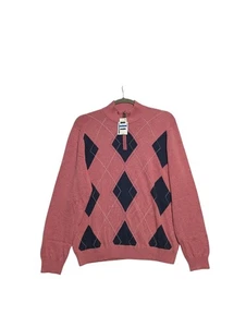 NWT Club Room Men's Regular 1/2 Zip Crewneck Sweater Argyle Pattern Long Sleeve  - Picture 1 of 8