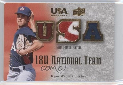 2008 USA Baseball Teams 18U National Team Game-Used Jersey /65 Ryan Weber Patch - Image 1 of 2