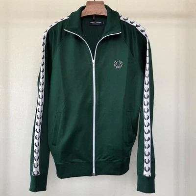 Fred Perry Green Track Jacket S casi nuevo Jersey British Racing Green - Imagen 1 de 4