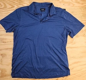 Bugatchi Comfort Stretch Blue Soft Cotton Blend Polo Shirt Mens Large Lightweigh - Picture 1 of 5