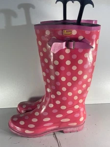 Stivali donna Briers Wellies taglia 8(42) usati stivali al ginocchio in gomma rosa -E84 - Foto 1 di 7