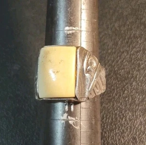 Anillo Nativo Scrimshaw León Suroeste Plata Esterlina 12,7 Gr Talla 10,25 Peón Antiguo - Imagen 1 de 11