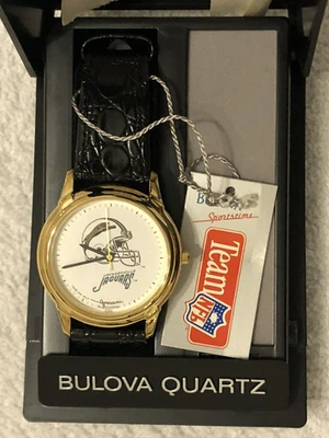 Reloj Bulova Sportstime Jacksonville Jaguars NFL 1995 de colección nuevo en caja Foto 1 de 4