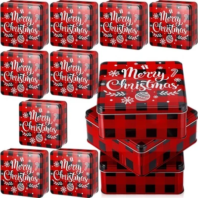 Christmas Cookie Tins with Lids, 6.3 inch Metal Cookie Tins Jar Storage Conta... - Image 1 of 4