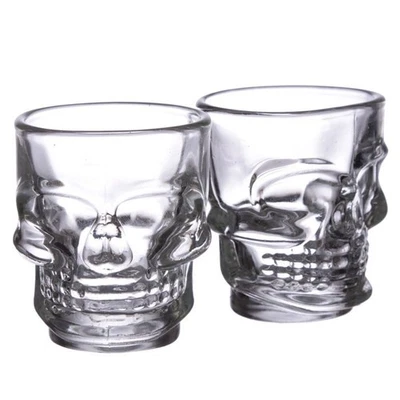 2er Set Totenkopf Skulls & Roses Schnapsgläser Party Highlight Glas à 60 ml NEU - Bild 1 von 4