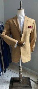 NEW Beautiful Gold Check Camel/Cashmere/Wool BESPOKE Brioni Sport Coat 43L US - Picture 1 of 19