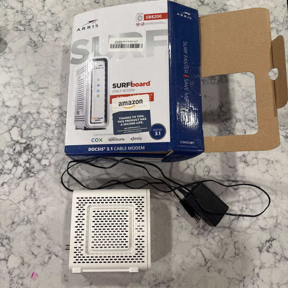 ARRIS SURFboard Docsis 3.1 Gigabit Speed Cable Modem [SB8200] W/ Power Cord 🌐 - Image 1 of 4