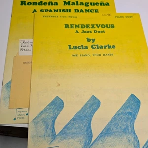 x2 LOT Piano Duet Sheet Music Spanish Dance Jazz Myklas Clarke 4 Hands F4 - Picture 1 of 4