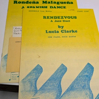x2 LOT Piano Duet Sheet Music Spanish Dance Jazz Myklas Clarke 4 Hands F4 - Image 1 of 4