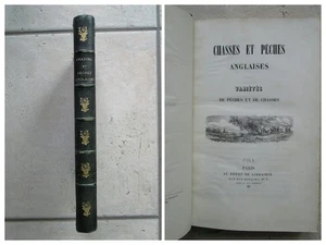 CHASSES ET PÊCHES ANGLAISES, 1851. 4 planches hors texte. - Imagen 1 de 24