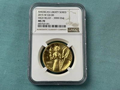 2015 American Liberty High Relief 1 oz Gold $100 Coin MS 70 NGC - Image 1 of 4