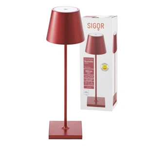 Nuindie LED Akku Tischleuchte Außentischleuchte IP54 Kirschrot Sigor Tischlampe - Bild 1 von 6