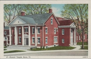 um 1930 Freimaurer Tempel Barre Vermont Außenpostkarte B474 - Bild 1 von 2