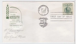 TurtlesTradingPost- Lajos Kossuth - FDC  1958 #1117- House of Farnum Cachet - Picture 1 of 1