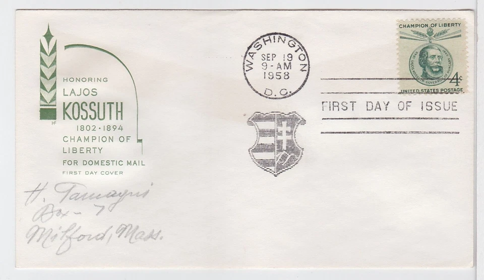 TurtlesTradingPost- Lajos Kossuth - FDC  1958 #1117- House of Farnum Cachet - Image 1 of 1