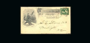 US Stamp Used, VF S#158 On cacheted Washington Hotel advertising cover - Picture 1 of 1