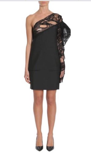 SAINT LAURENT (YSL) ABITO SEXY SAINT LAURENT INSERTO IN PIZZO A SPALLA TAGLIA FR 36 AL DETTAGLIO $3499 CORRENTE