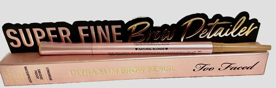 Too Faced Ultra Slim Brow Pencil  Smudge Proof Waterproof - Natural Blonde NIB - Image 1 of 1