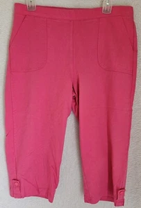 Basic Editions Womens Capri Pants Size XL X Large Pink - Picture 1 of 24