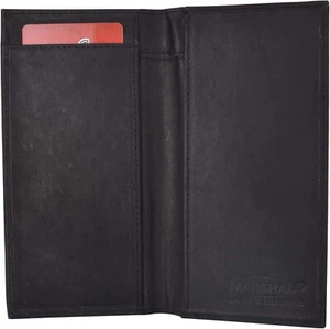 Marshal Genuine Leather Slim Bifold Checkbook Cover Credit Card ID Holder Black - Picture 1 of 1