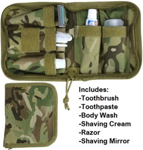 KombatUK Cadet Army Compact BTP Camo Travel Camping Full Toiletry Wash Kit Set - Picture 1 of 5