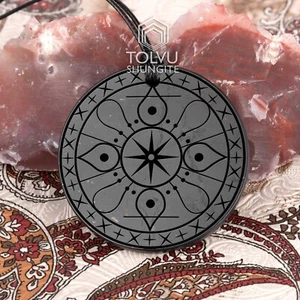 Shungite crystal pendant "Protection" amulet, Activator of vital energy, Tolvu - Picture 1 of 4