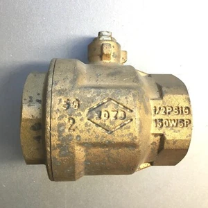 Brass Ball Valve 2" 125 PSI, 150  WOG Full Port NPT Threaded Ends (No Lever) - Picture 1 of 5