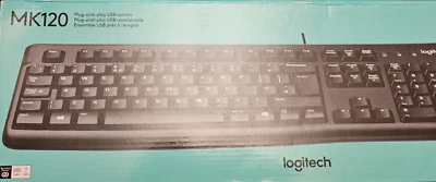 Logitech Keyboard & Optical Mouse Combo Set  MK120 Wired Full-Size UK Model NEW - Image 1 of 3
