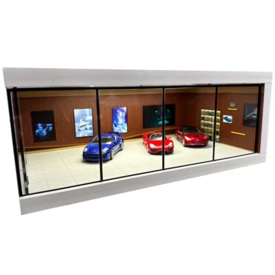 Diorama 1/64 Car Garage Models LED Lighting City Parking Lot Scene Display Model