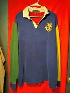 Vintahe Ralph lauren Primary Color Block Rugby Polo Shirt Size XXL - Picture 1 of 4