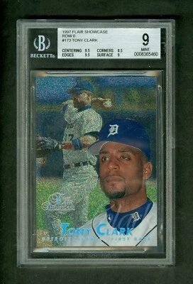 Tony Clark 1997 Flair Showcase Row 0 #173 Tigers Beckett Graded 9 MINT - Image 1 of 2