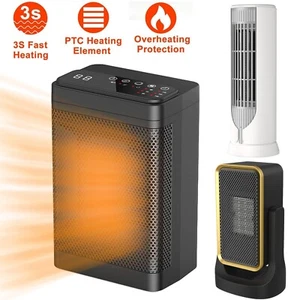 900~1500W Portable Electric Ceramic Space Heater Garage Hot Air Fan Indoor Room - Picture 1 of 21