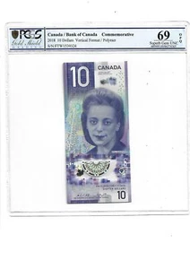 2018 Canada Bank of Canada BC-77c 10 Dollars PCGS 69 PPQ Superb Gem UNC - Picture 1 of 2