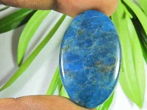 48Cts Genuine Neon Blue Apatite Oval Crystal Cabochon Loose Gemstone 23X38MM l44 - Picture 1 of 9