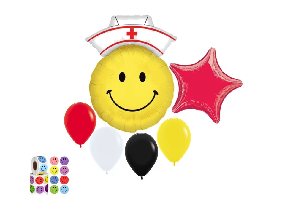 Nurse 6 Piece Balloon Bouquet Healthcare Graduation Birthday Decorations - Image 1 of 1