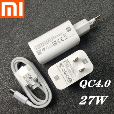 Adaptador Cargador Pared Rápido Original Xiaomi 27W Para Mi 8 9 9T Redmi K30 Note 7 Pro Foto 1 de 4