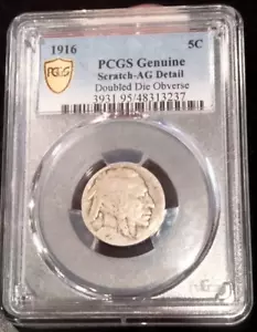 1916 DDO Buffalo Nichel PCGS dettaglio originale graffio-AG - Foto 1 di 5