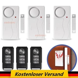 Tür Fensteralarm Alarmanlage 110dB Funk Einbruchschutz mit Fernbedienungen Weiß - Bild 1 von 27