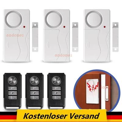Tür Fensteralarm Alarmanlage 110dB Funk Einbruchschutz mit Fernbedienungen Weiß - Bild 1 von 4