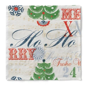 100 Servietten Xmas-Greetings in Rot aus Tissue 40 x 40 cm - Weihnachten - Bild 1 von 4