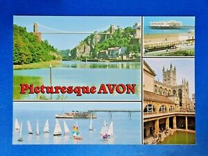 Vintage Multi View Postcard, Picturesque Avon Bath Bristol Weston Super Mare SI0