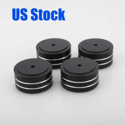 Juego de 4 piezas de altavoz de audio de aluminio HIFI 40x20 mm subwoofer aislamiento almohadilla para pies soporte Foto 1 de 4
