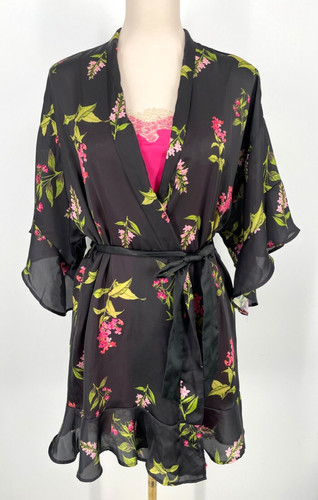 UNDERCOVER Abito donna Victoria's Secret taglia S raso pizzo slip abito floreale nero set 2 pezzi