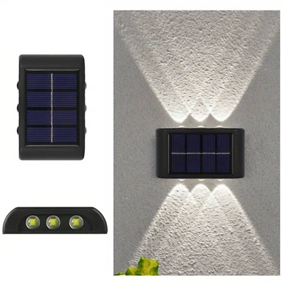 Lot de 4 Lampes solaires Led Applique Murale Extérieur Jardin Lumière Blanche
