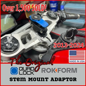 Quad Lock & Rokform Stem Mount Adaptor for Ducati Panigale - 2014-2024 Models - Picture 1 of 10