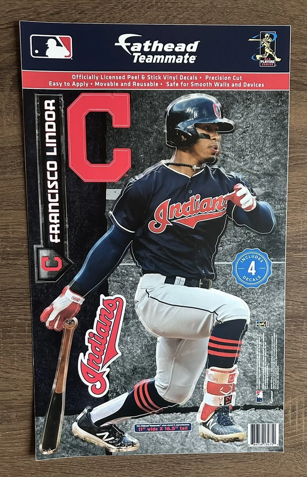 Francisco Lindor Fathead Teammate Wall Decal Indians Peel Sticker MLB Removable - Image 1 of 1