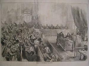 DEBATE IN THE SERVIAN SLOVENIA PARLIAMENT & ARTICLE, HARPER’S WEEKLY 1876 - Picture 1 of 2