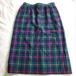 Vintage Pendleton Petite 100% Wool Plaid Pencil Midi Skirt Authentic Tartan - Picture 1 of 11