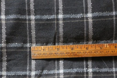 Tecido de lã xadrez escuro macio, 5 jardas + 8 ", 59" de largura, vestuário, fantasia, - Imagem 1 de 2