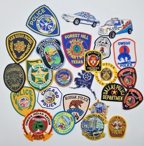 MASSIVE POLICE PATCH LOT OF 22 BRAND NEW CA NY OR NE DEPT OF DEF  -Wa- - Picture 1 of 1